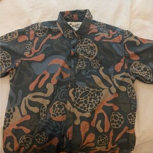 Howler Brothers Blue and Orange Casual Button Down Shirt